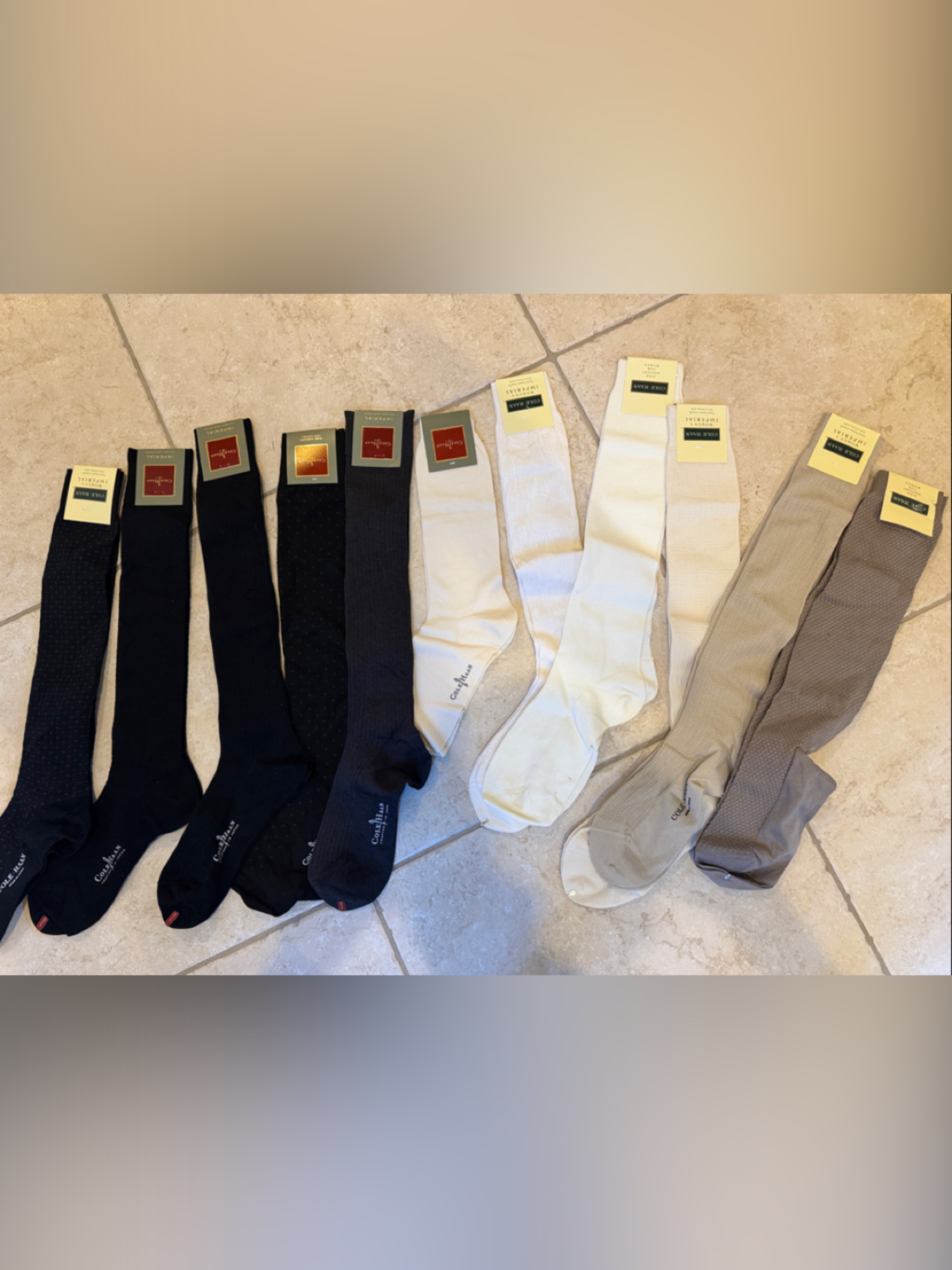 Bundle Cole Haan Womenâs Dress Socks - Black, Cream, Tan
